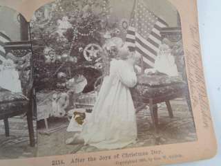 Antique Griffith Stereoview Card Set Santa Claus Christmas Tree 