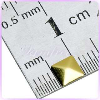 50 5mm Gold SQUARE iron on hotfix Nailhead Studs beads  