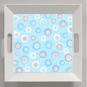  Snowflake Print Square Plastic Trays