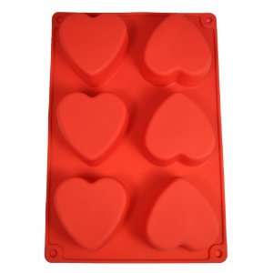  6 Cavity Mini Heart Silicone Cake Mold Pan Cavities are 2 