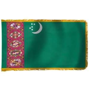  Turkmenistan Flag 3X5 Foot Nylon PH and FR Patio, Lawn 