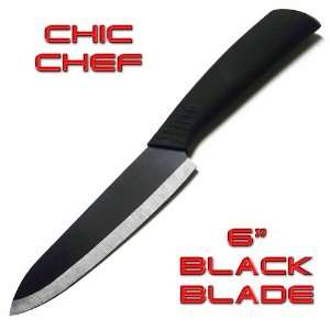  Ceramic Knife, 6 Black Ceramic with Black Handle Kitchen 