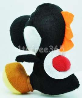 Mario Bros 7 Black YOSHI Plush Doll Figure Toy MT106  