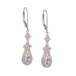   & Diamond Accent Estate Inspired Sterling Silver Earrings  