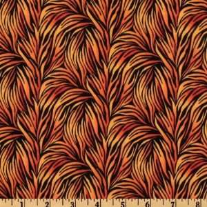  44 Wide School Of Rock Tiger Stripes Orange/Black Fabric 