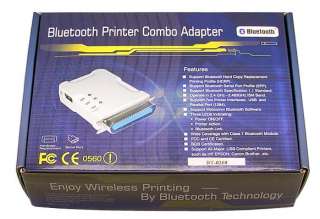 BlueTooth Wireless Printer Adapter USB + Parallel Combo  