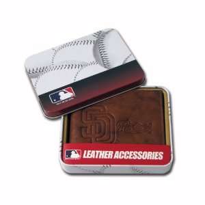  San Diego Padres Embossed Leather Bifold Wallet Sports 