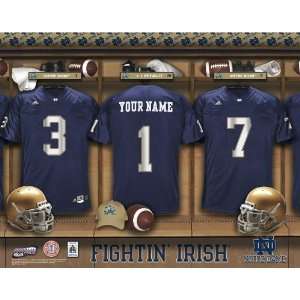  Personalized Notre Dame Football Locker Room Print Sports 