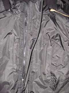 SNOZU Winter HEAVY DUTY Black WATERPROOF Removable Hood Jacket Parka 