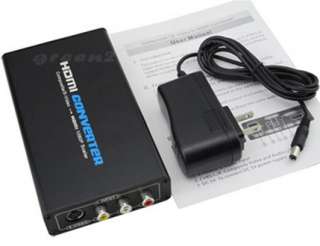 New 3RCA S Video Composite AV to HDMI Converter for Xbox PS3 Wii US 