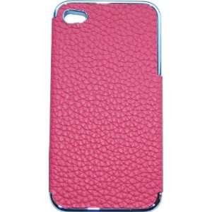 IPHONE 4 Leather with metal HARD BACK CASE fit for AT&T, Verizon and 