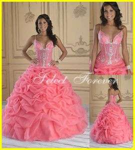   Cheap Ball Gowns Petticoat Coral Prom dress Quinceanera dresses  