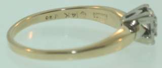 14k yellow gold .20ct diamond engagement ring vintage  