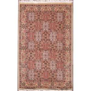 Persian Bakhtiari Area Rug with Silk & Wool Pile    a 5x6 Medium Rug 