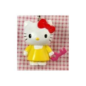  hello kitty cat red bow pendant charm (Yellow dress red 