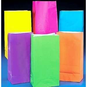  24 paper NEON party favor goody treat bags Toys & Games