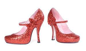 RUBY SLIPPERS GLITTER RED MARY JANE SHOES BURLESQUE  