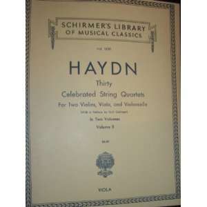   Haydn Thirty Celebrated String Quartets (Viola, Volume II) Haydn