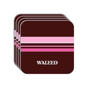 Personal Name Gift   WALEED Set of 4 Mini Mousepad Coasters (pink 