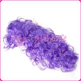 Holloween Cosplay Costume Purple Wave Curly Hair Wig  