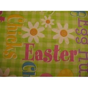 Easter tablecloth 52 x 90 oblong re usable vinyl with flannel back 