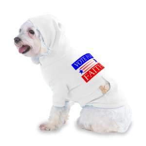 VOTE FOR FAITH Hooded (Hoody) T Shirt with pocket for your Dog or Cat 