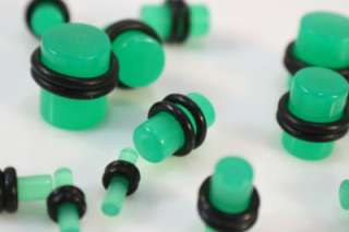 White Ear Taper Kit Expanders Stretchers /Green Glow Plug/Green 