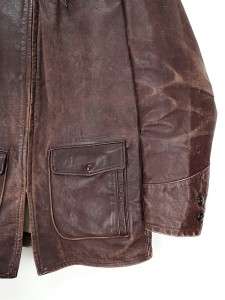USA Vtg 30/40s HERCULES® Horsehide Leather MOTORCYCLE JACKET Brown M 