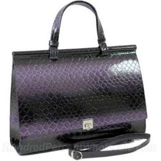 Purple Crocodile Alligator Woman Handbag BRIEFCASE NEW  