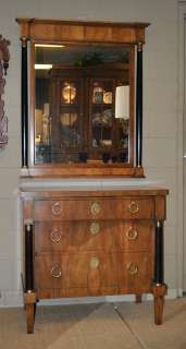 Empire Style 3 Drawer Chest with Mirror by Baker Furniture Co.  