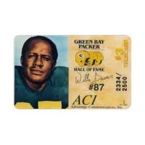  Collectible Phone Card $3. Willie Davis (Green Bay Packer 