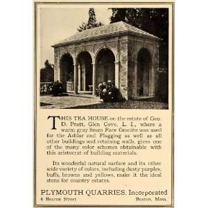 1919 Ad Tea House Geo D Pratt Plymouth Quarries Inc   Original Print 