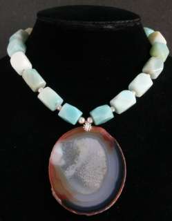 WOWNATURAL AGATE PENDANT ITE NUGGETS NECKLACE  