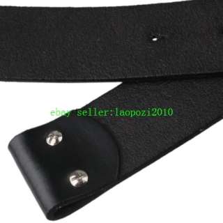 NWT Black Leather Belt For Blet Buckle Size 33 44 (110 120cm for 