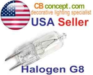 NEW Halogen Light Bulb JCD G8 Base 120V 20W 20 Watt   10 Bulbs  