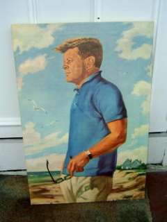JOHN F.KENNEDY HYANNIS PORT PAINTING/ARTIST SIGNED 60s CAMPAIGN WORKER 