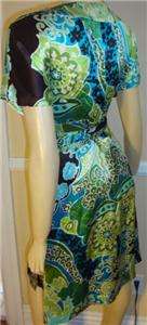 BANANA REPUBLIC 100% Silk Adorable Spring Wrap Tie Dress 6  