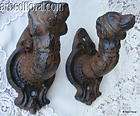 Pair of Figural Dog Leash Hook Cast Iron Wall Plaques