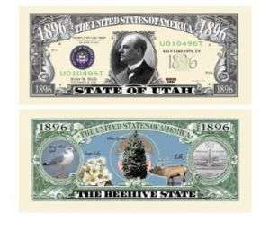 Utah Dollar Bills The Beehive State (2/$1.00)  