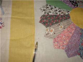   Dresden Plate Quilt Top & Pieces 1930s Fabric & Feedsack  