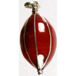  Rugby Inlay Pendant   Sterling Silver 