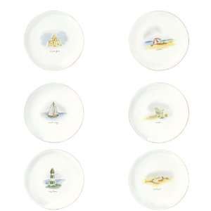 Grasslands Road by The Sea Sand Dunes 6 Inch Beach Theme Snack Plates 