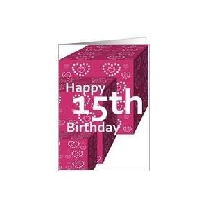   15 Birthday Greeting Card with Heart Covered Gifts Card Toys & Games