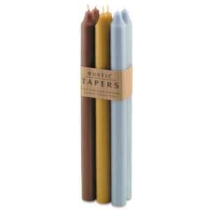   Candles   Rustic Tapers 6pc Banded   12in Corduroy
