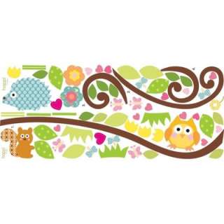 SCROLL TREE BRANCH wall stickers 65 big decals owl leaves flowers 