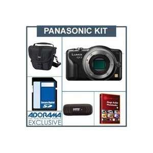  Panasonic Lumix DMC GF3 Camera Body, Black   Bundle   with 