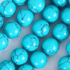  12mm Round Stabilized Turquoise Mosaic Gemstone Beads 