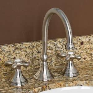Melanie Widespread Lavatory Faucet with Metal Cross Handles   Brushed 
