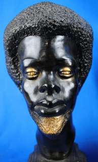   & Women Bust Statues 1960s African American Black Power Afro  