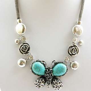 New IN TIBET STYLE Tibet Silver TURQUOISE NECKLACE Free  